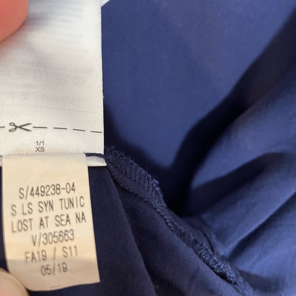 Old Navy Deep Beautiful Blue Lost At Sea Long Sleeve Tunic Top Size XS - Picture 6 of 11